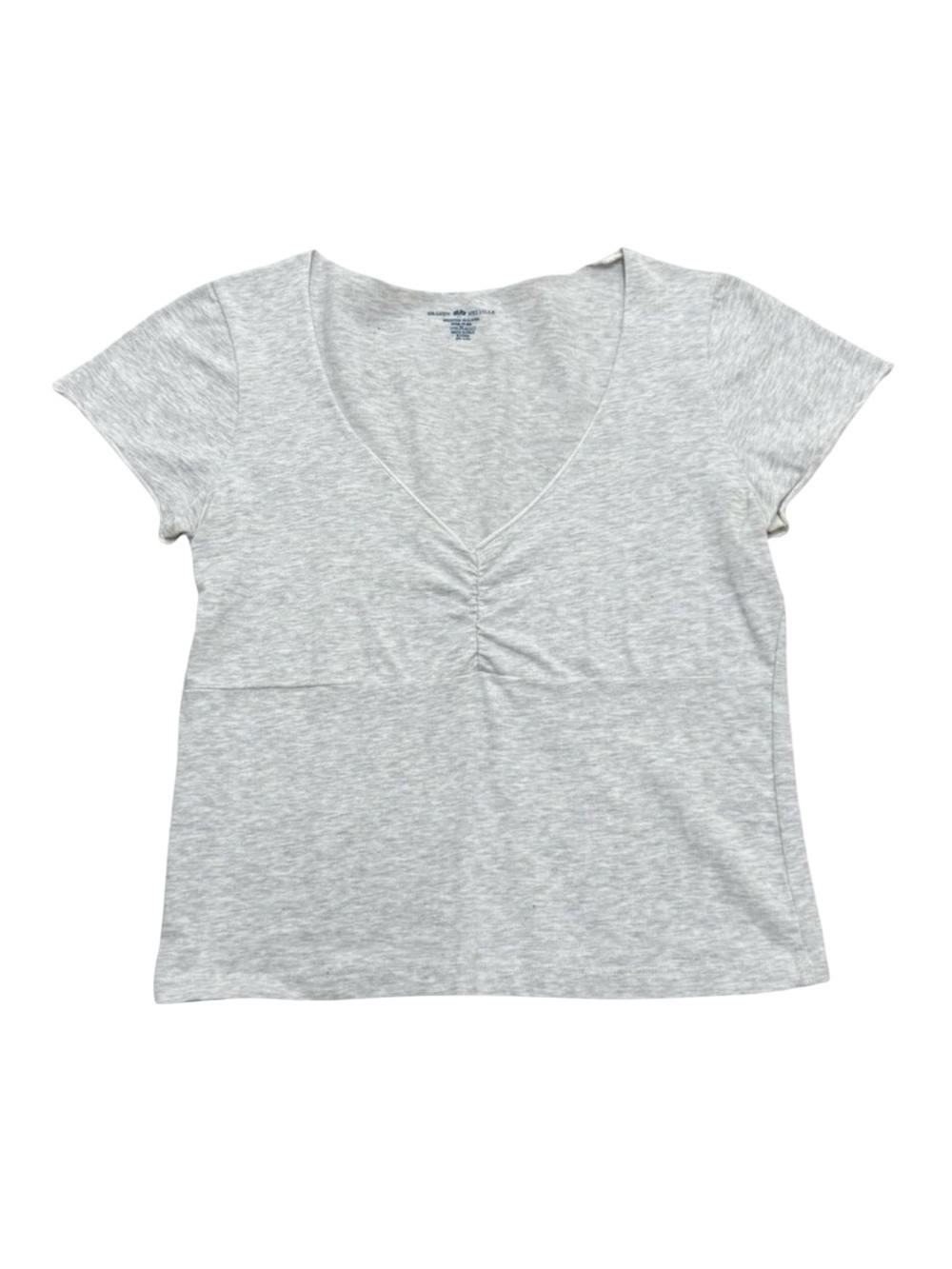 Women’s Brandy Melville Gray V-Neck T-Shirt Made in Italy 2010s